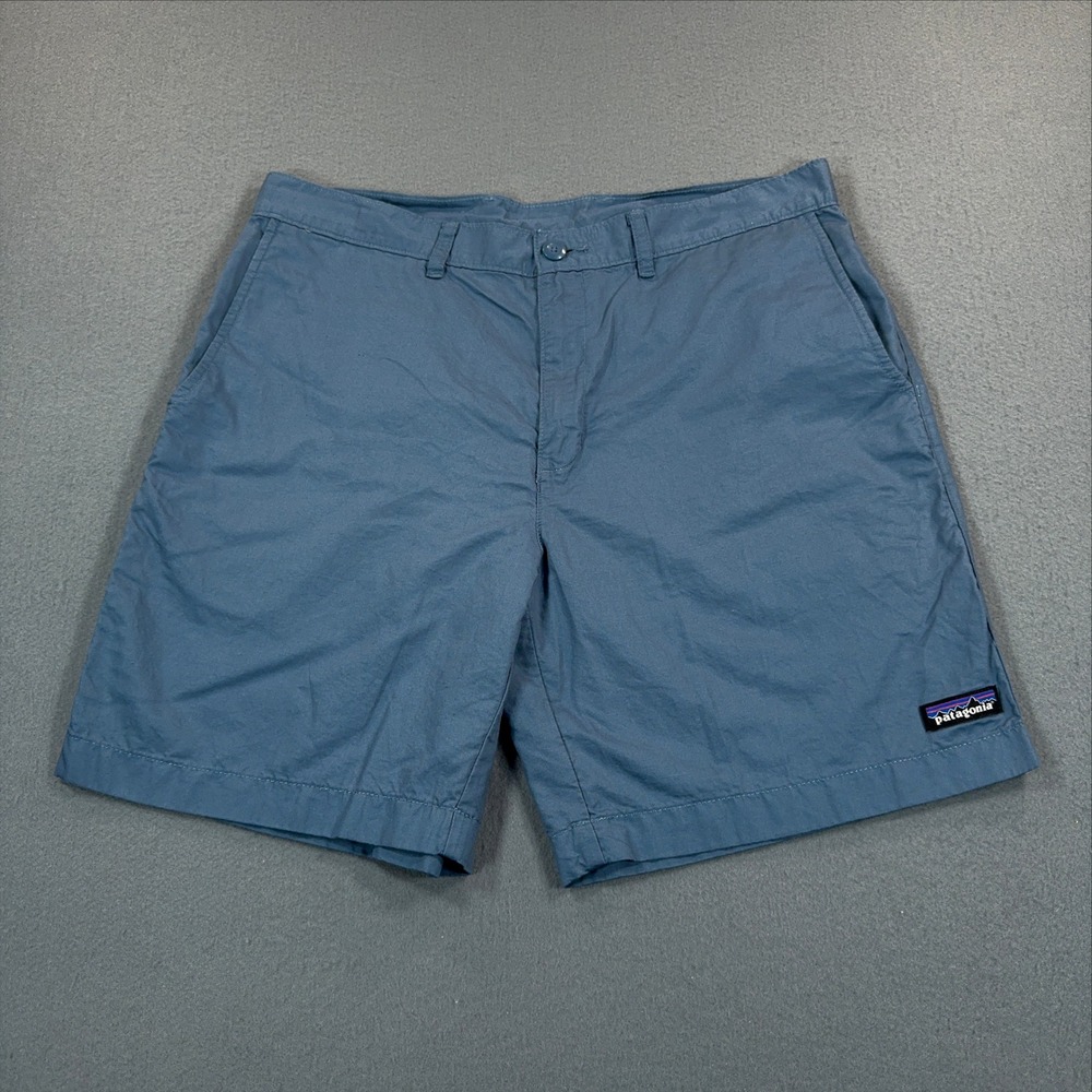 Patagonia Mens Organic Cotton Hemp Blend Shorts Blue Size 34